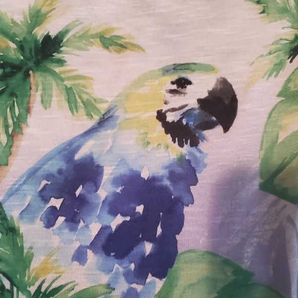 Alfred Dunner Women XL Parrot Tropical Top 3/4 Length Sleeve Hawaiian Beachy - Picture 7 of 10